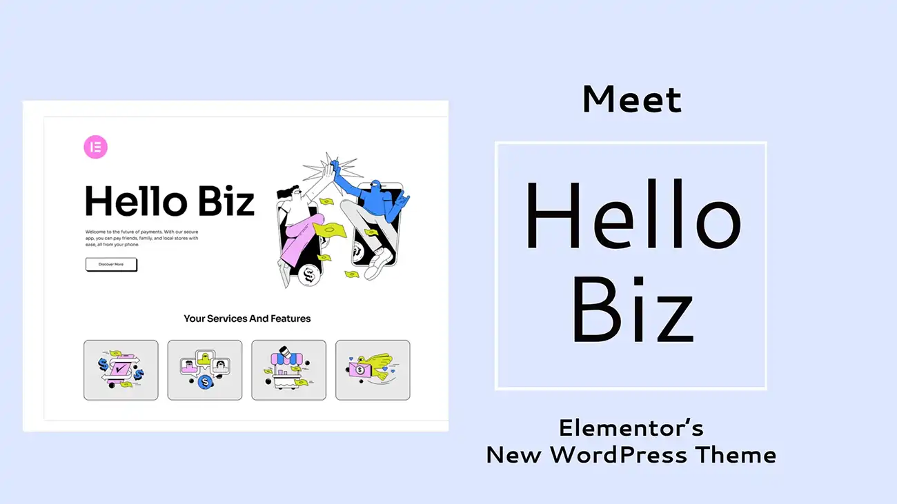 Ilustračná snímka Elementor Hello Biz