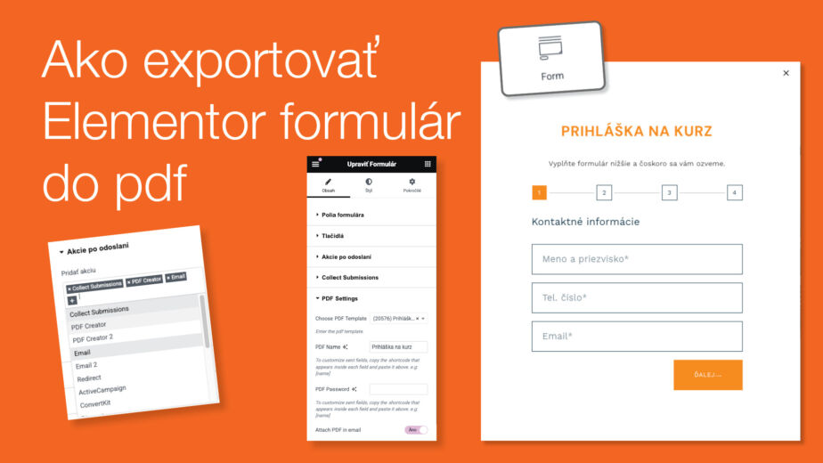 Elementor formulár do pdf